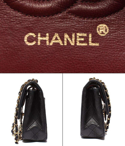 CHANEL チェーンショルダーバッグ ダブルチェーン ダブルフラップ ゴールド金具 ラムスキン 1番台 マトラッセ23 レディース シャネル