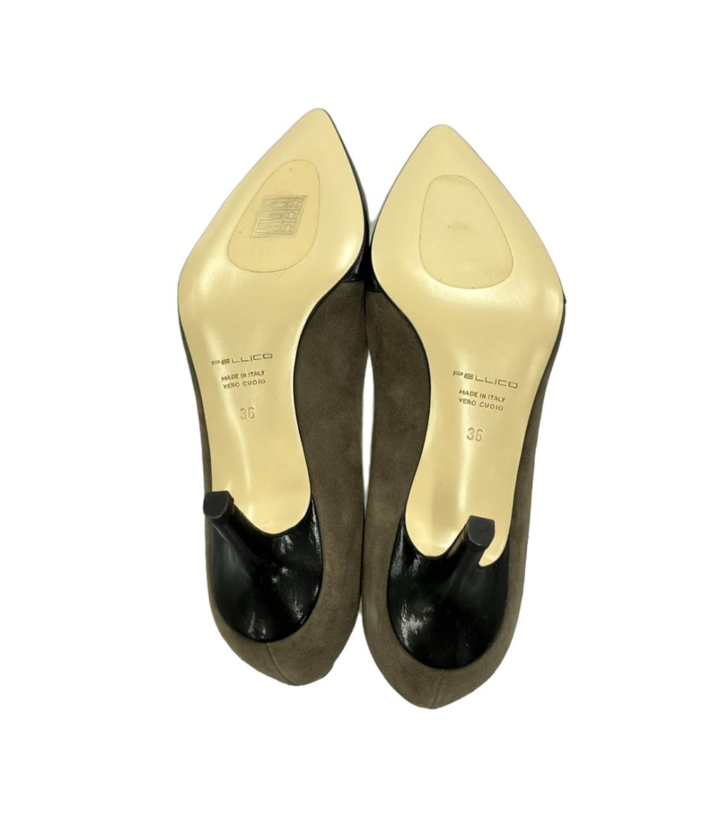 美品★【PELLICO】ポインテッドトゥパンプス size：36 ブルー スウェード ペリーコ ヒール ペリーコ パンプス ポインテッドトゥ レザー スエード