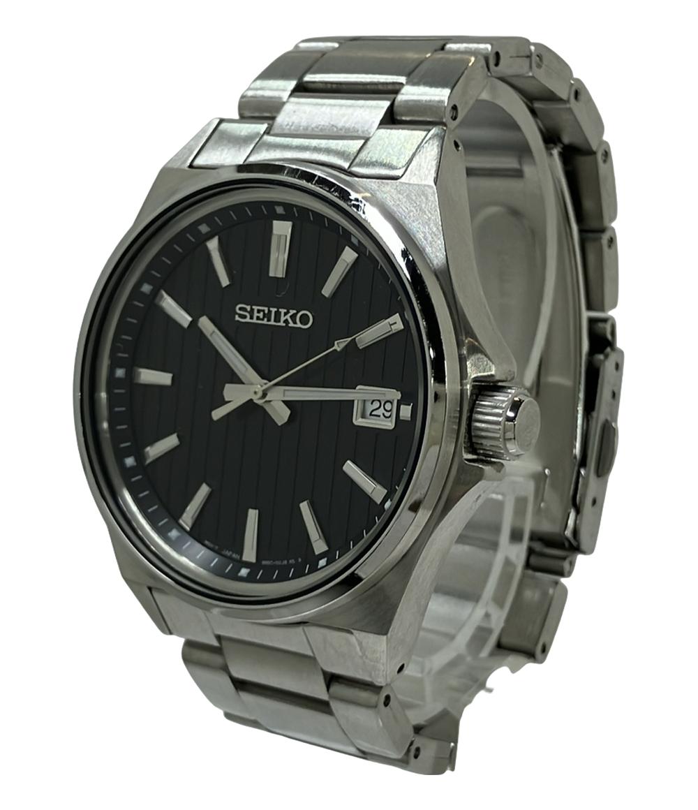 SEIKO 腕時計 コレクション クオーツ ブラック 6N52-00J0 メンズ セイコー