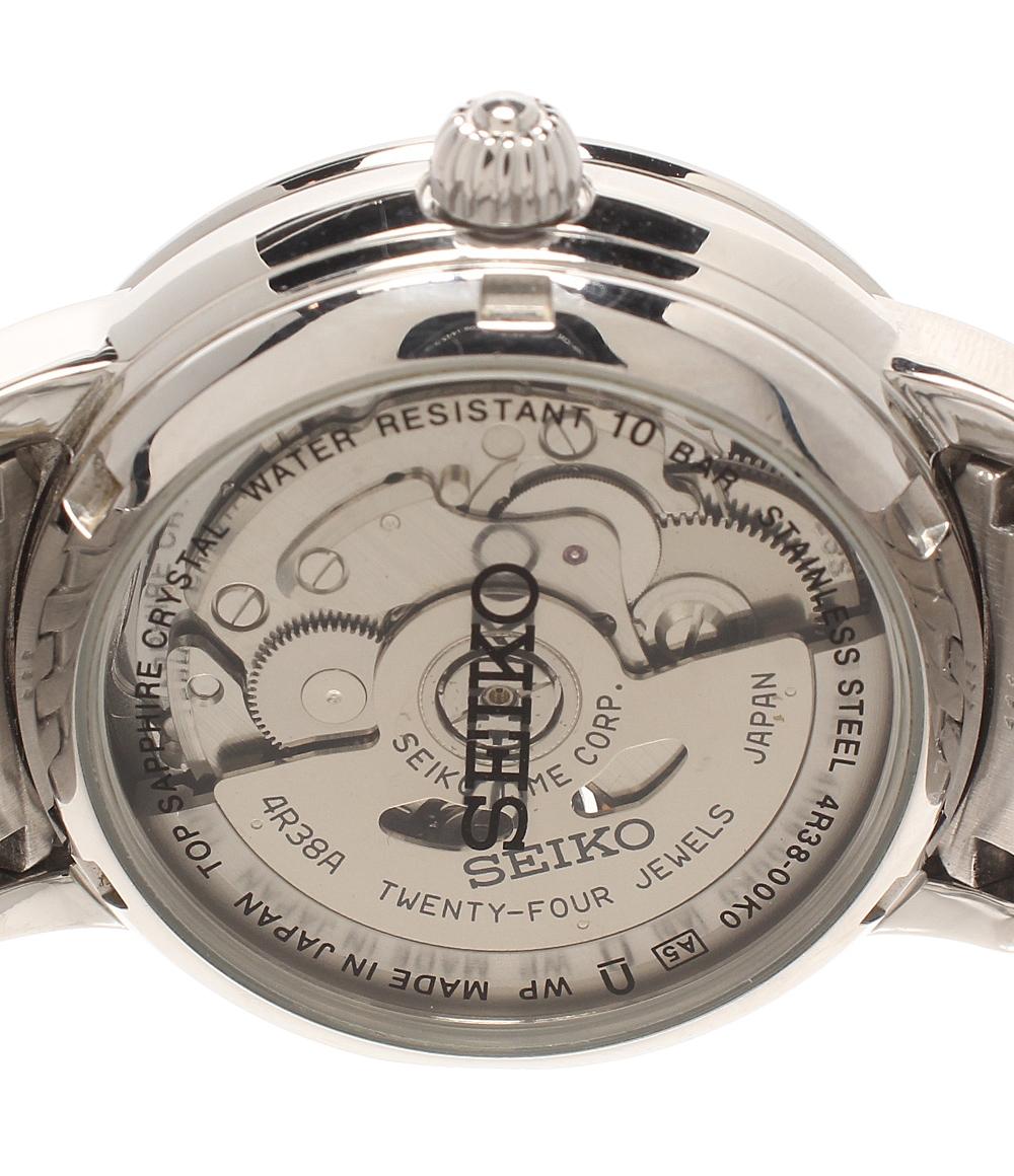SEIKO 腕時計 自動巻き ブラック 4R38-00K0 メンズ セイコー
