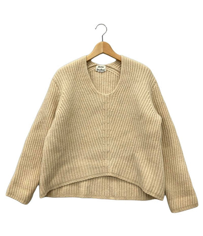 アクネステュディオス 長袖ニット Vネック アイボリー レディース SIZE 