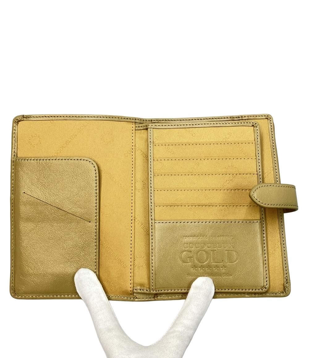 ■新品■未使用■ COCOCELUX GOLD ココセリュックスゴールド レザー 二つ折り 長財布 ウォレット ピンクベージュ系 BD6107 未使用級 ココセリュックスゴールド 二つ折り財布 サフィアーノレザー