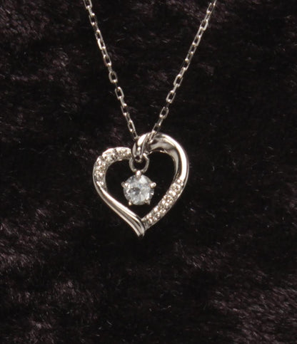 美品 ヨンドシー ネックレス SV ホワイトトパーズ ダイヤ ハートモチーフ 2020年モデル レディース 4℃