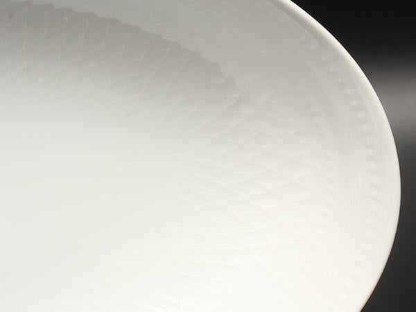 美品 ロイヤルコペンハーゲン オーバルディッシュ 深皿 27cm ホワイトパルメッテ Royal Copenhagen