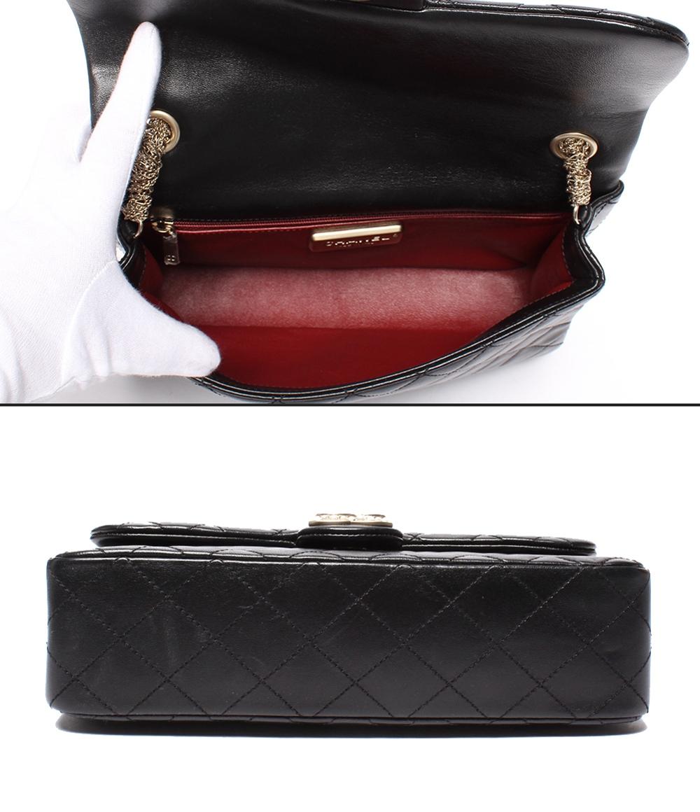 美品 CHANEL ショルダーバッグ ラムスキン マトラッセ ゴールド金具 フェイクパールチェーン ウエストミンスター レディース シャネル