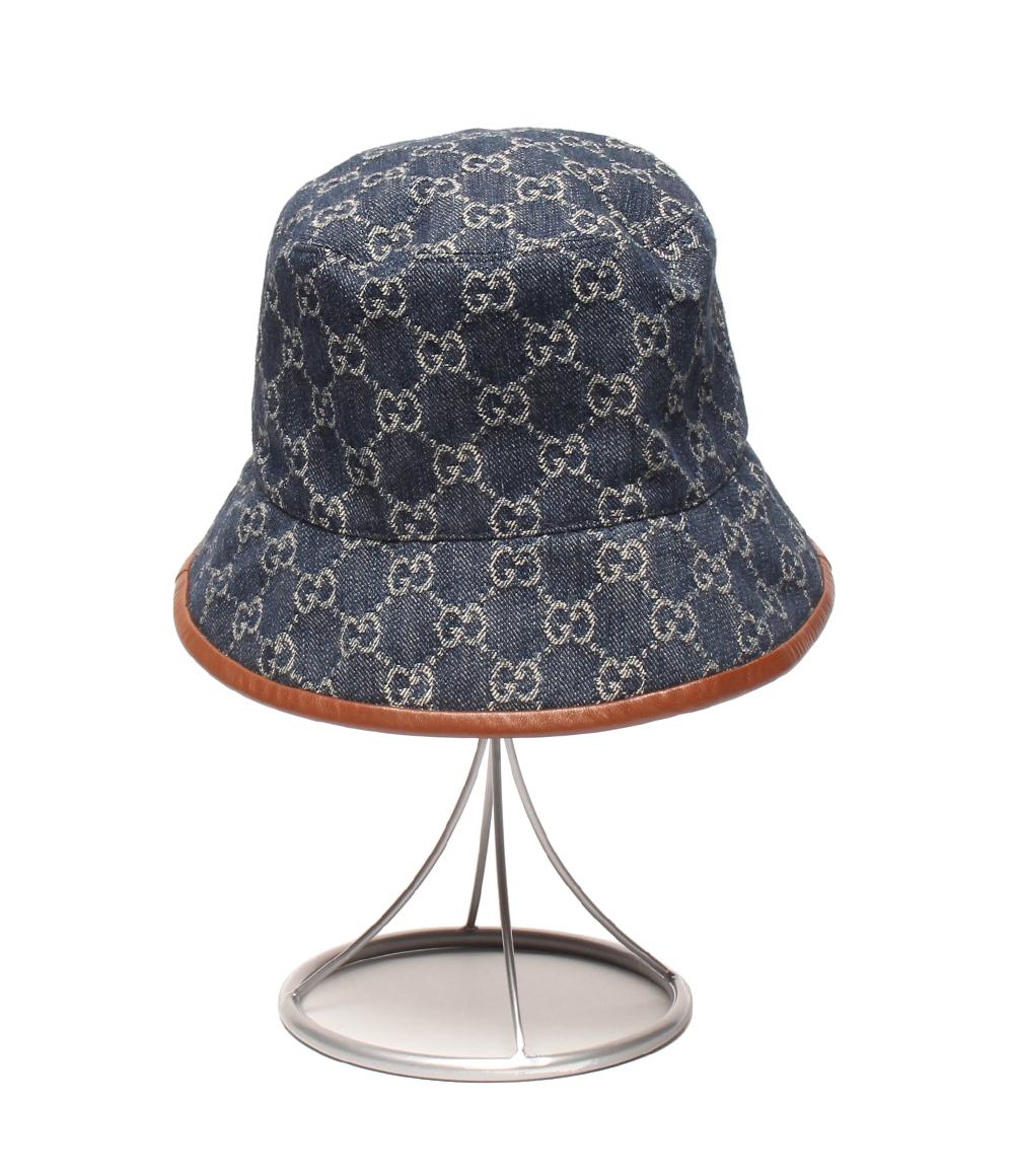 GUCCI バケットハット デニム GGキャンバス 57631 4HAC3 レディース