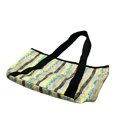 美品 LeSportsac トートバッグ 肩掛け ストライプ柄 EXIT RINRIN PANIC レディース レスポートサック
