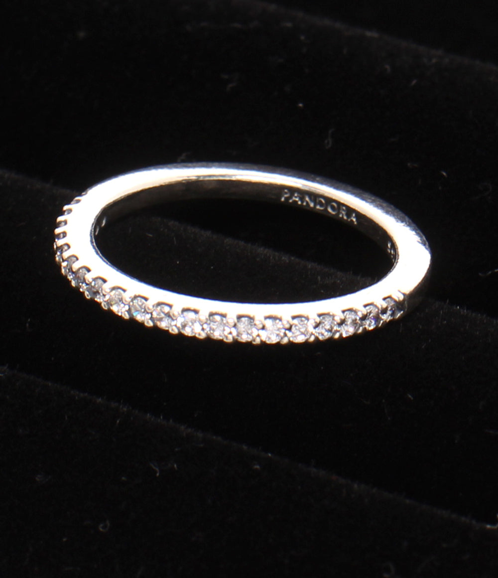 美品 PANDORA リング 指輪 SV925 ハーフエタニティ レディース SIZE 10号 パンドラ