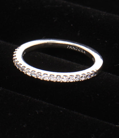 美品 PANDORA リング 指輪 SV925 ハーフエタニティ レディース SIZE 10号 パンドラ