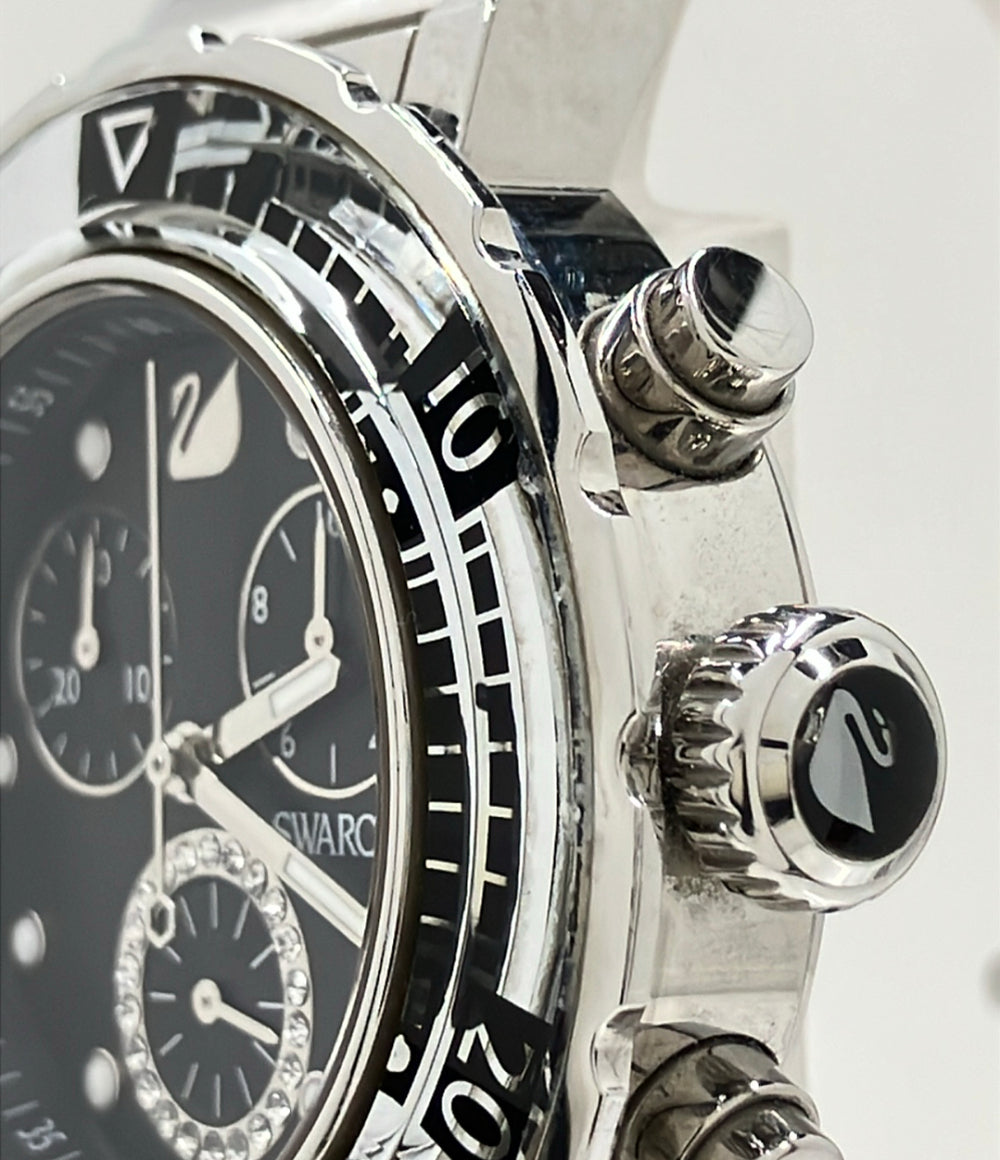 SWAROVSKI 腕時計 クオーツ ブラック メンズ スワロフスキー