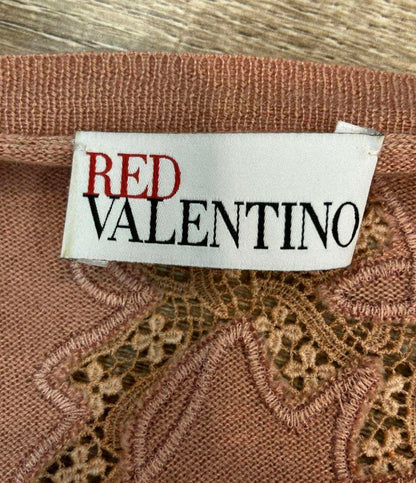 RED VALENTINO 長袖カーディガン ピンク リボン 刺繍 0000023702 レディース SIZE M レッドヴァレンティノ