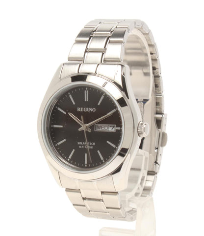 美品 REGUNO 腕時計 ソーラー ブラック J800-S106591 メンズ レグノ