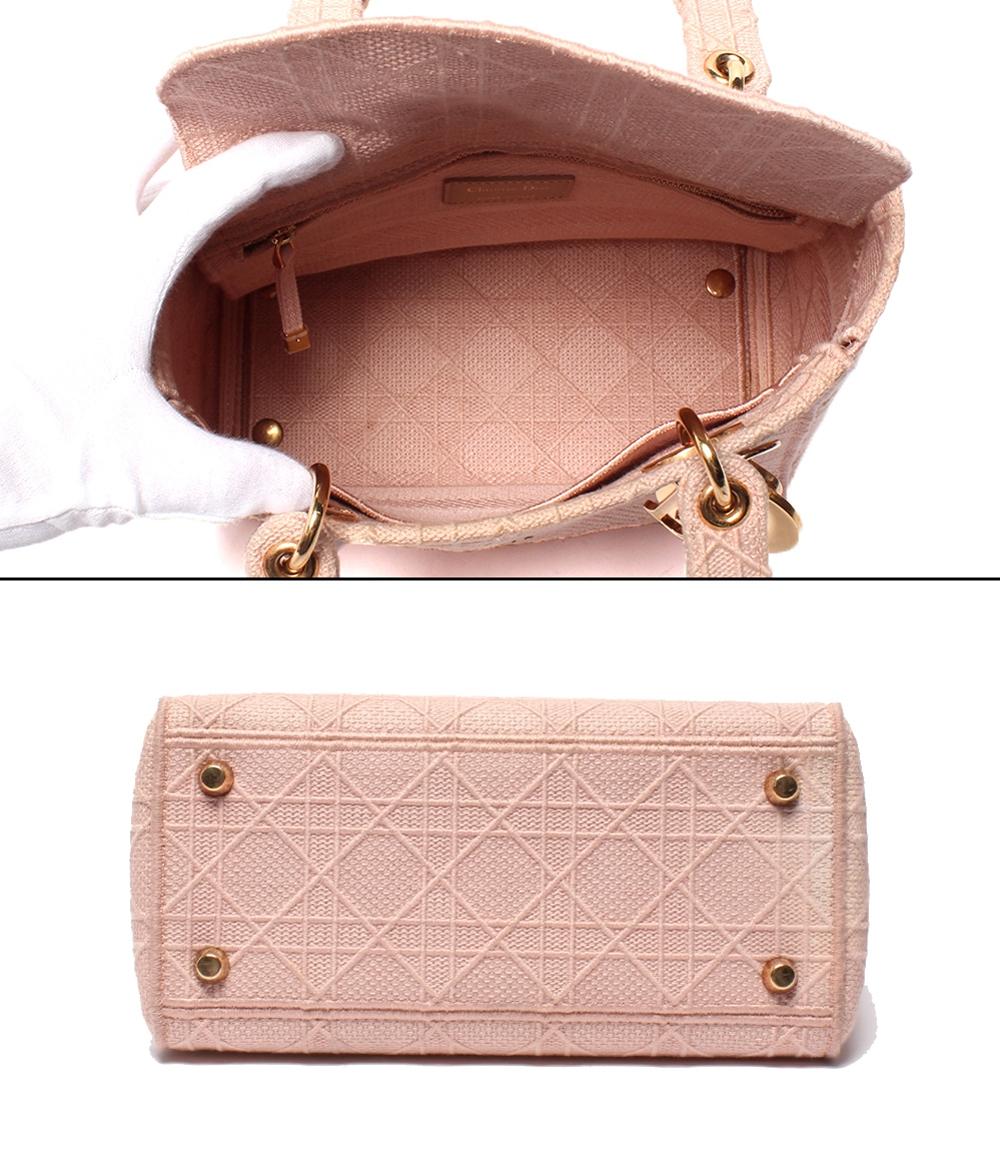 クリスチャンディオール 2way ハンドバッグ ショルダーバッグ 肩掛け 斜め掛け Lady D-Lite カナージュ エンブロイダリー レディース Christian Dior