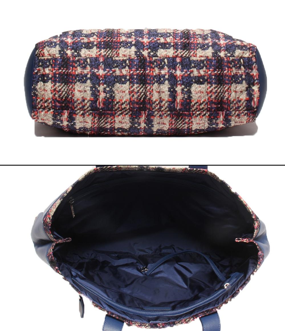 シャネル トートバッグ シルバー金具 ツイードプリント レディース CHANEL