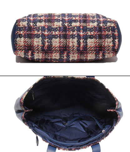 シャネル トートバッグ シルバー金具 ツイードプリント レディース CHANEL