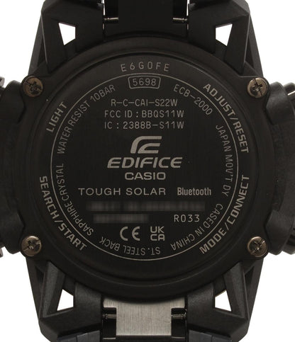 美品 CASIO 腕時計 エディフィス EDIFICE ソーラー ブラック ECB-2000 メンズ カシオ