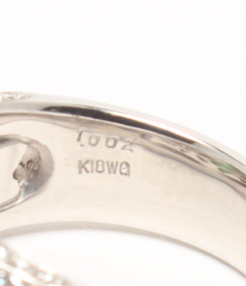 リング 指輪 K18WG エメラルド 1.022ct ダイヤ 1.386ct レディース SIZE 15号