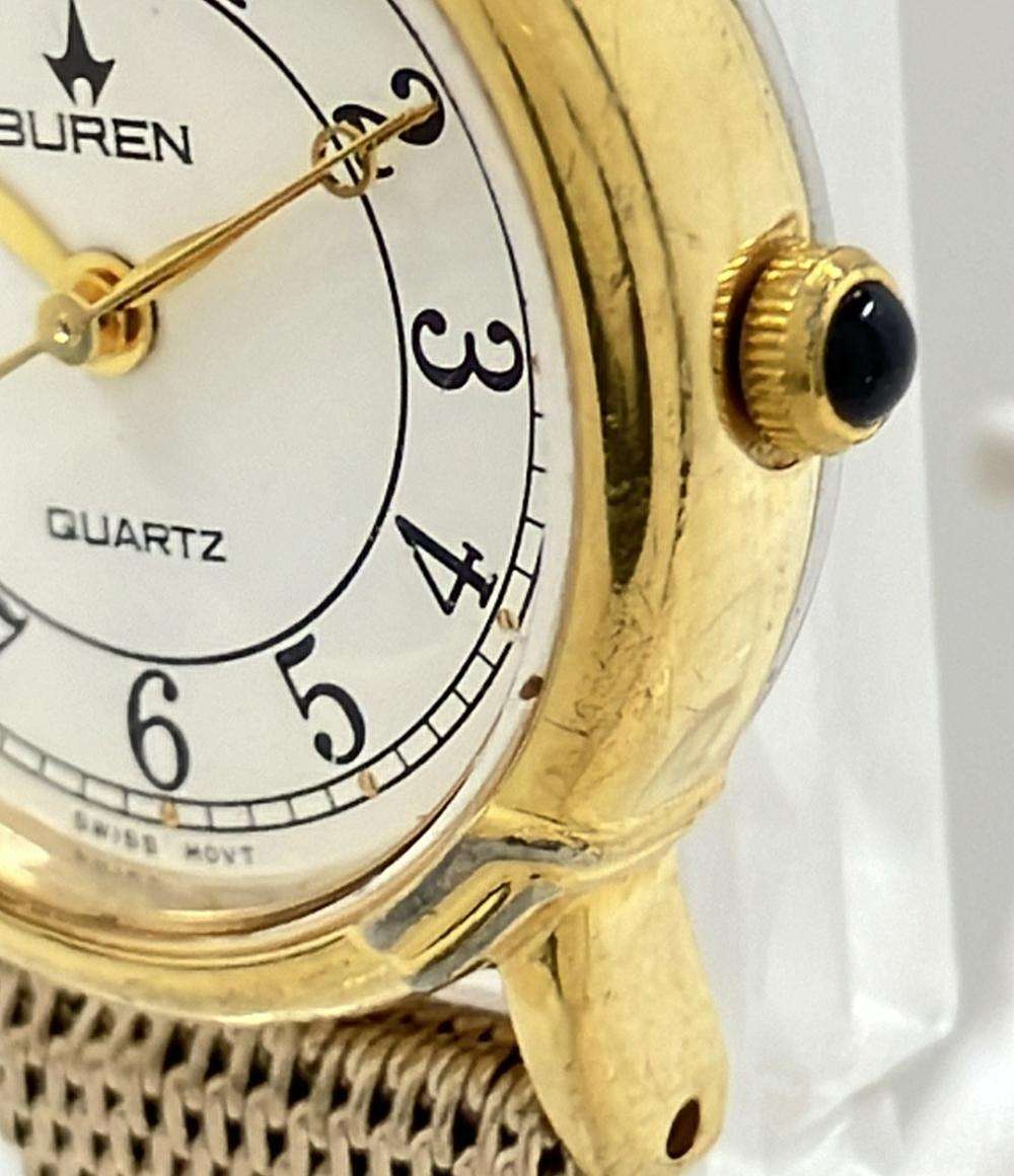【稼動品】BUREN ビューレン レディース 腕時計　ゴールド　3針　スクエア Yahoo!オークション - 「ビューレン時計」レディース腕時計の落札相場