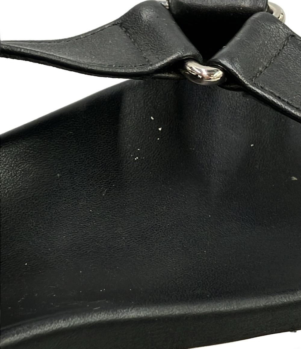 PRADA ブラック厚底サンダル　サイズ:37 PRADA アンクルストラップサンダル 厚底 1X657L レディース SIZE 35.5