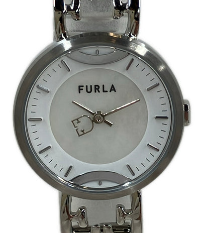 美品 Furla 腕時計 クオーツ シェル レディース フルラ