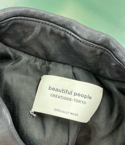 ビューティフルピープル シープレザーダブルライダースジャケット 革ジャン レディース SIZE 140 beautiful people