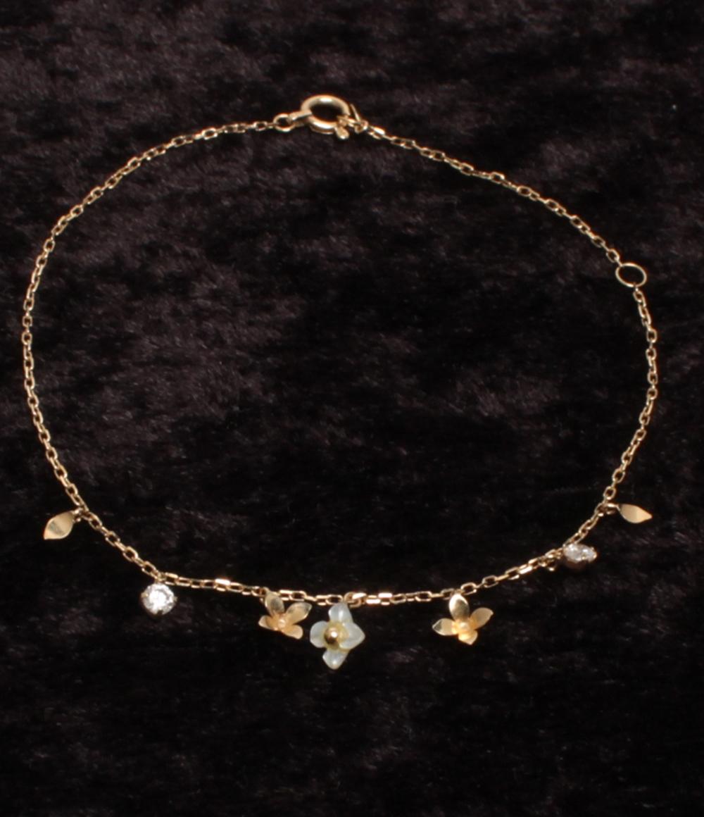 美品 Samantha Tiara ブレスレット K10 フラワーモチーフ レディース サマンサティアラ