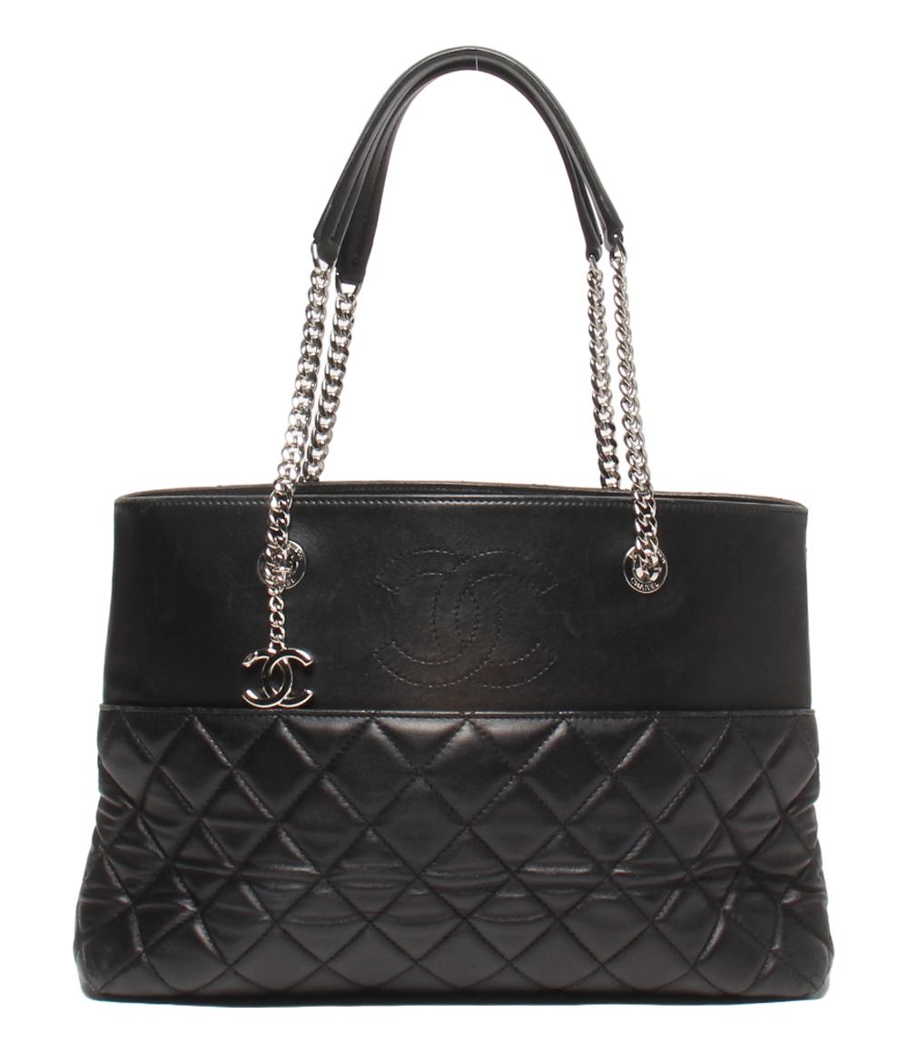シャネル チェーントートバッグ ラムスキン シルバー金具 マトラッセ レディース CHANEL