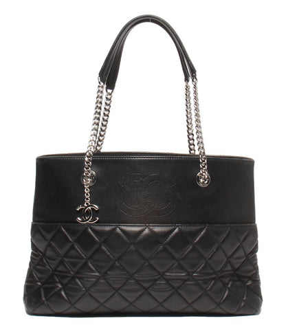 シャネル チェーントートバッグ ラムスキン シルバー金具 マトラッセ レディース CHANEL
