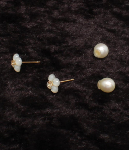 ピアス K18 シェル パールキャッチ レディース