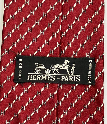 HERMES ネクタイ シルク 100% Hロゴ レディース エルメス