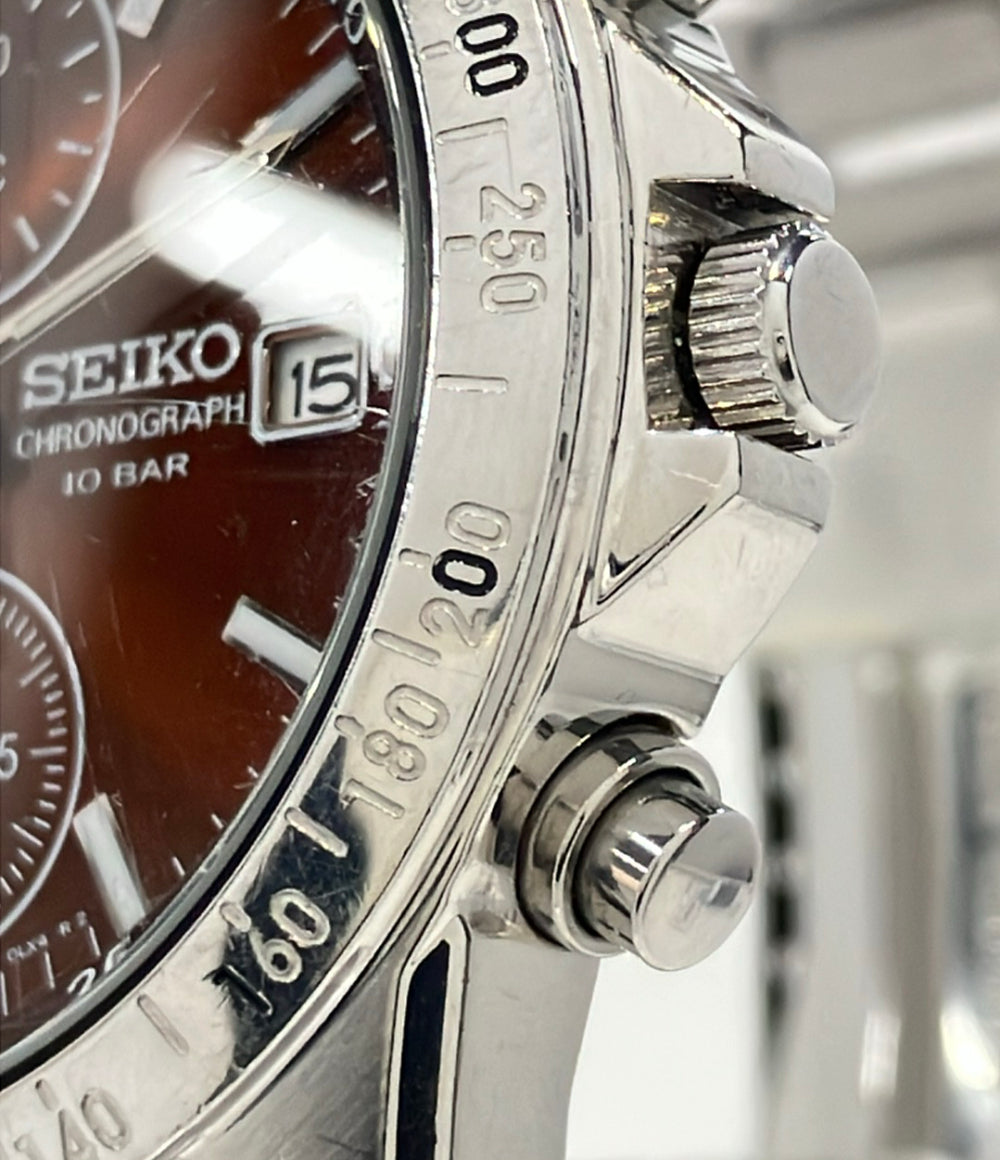 SEIKO 腕時計 クオーツ ブラウン 7T92-0DW0 メンズ セイコー