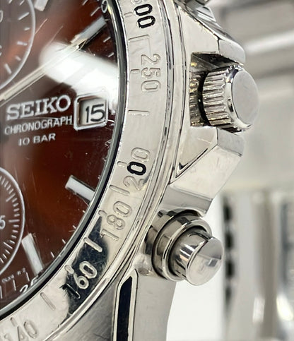 SEIKO 腕時計 クオーツ ブラウン 7T92-0DW0 メンズ セイコー