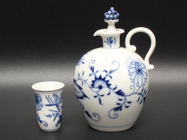 マイセン ブルーオニオン リキュールセット Meissen 酒器セット 六角皿