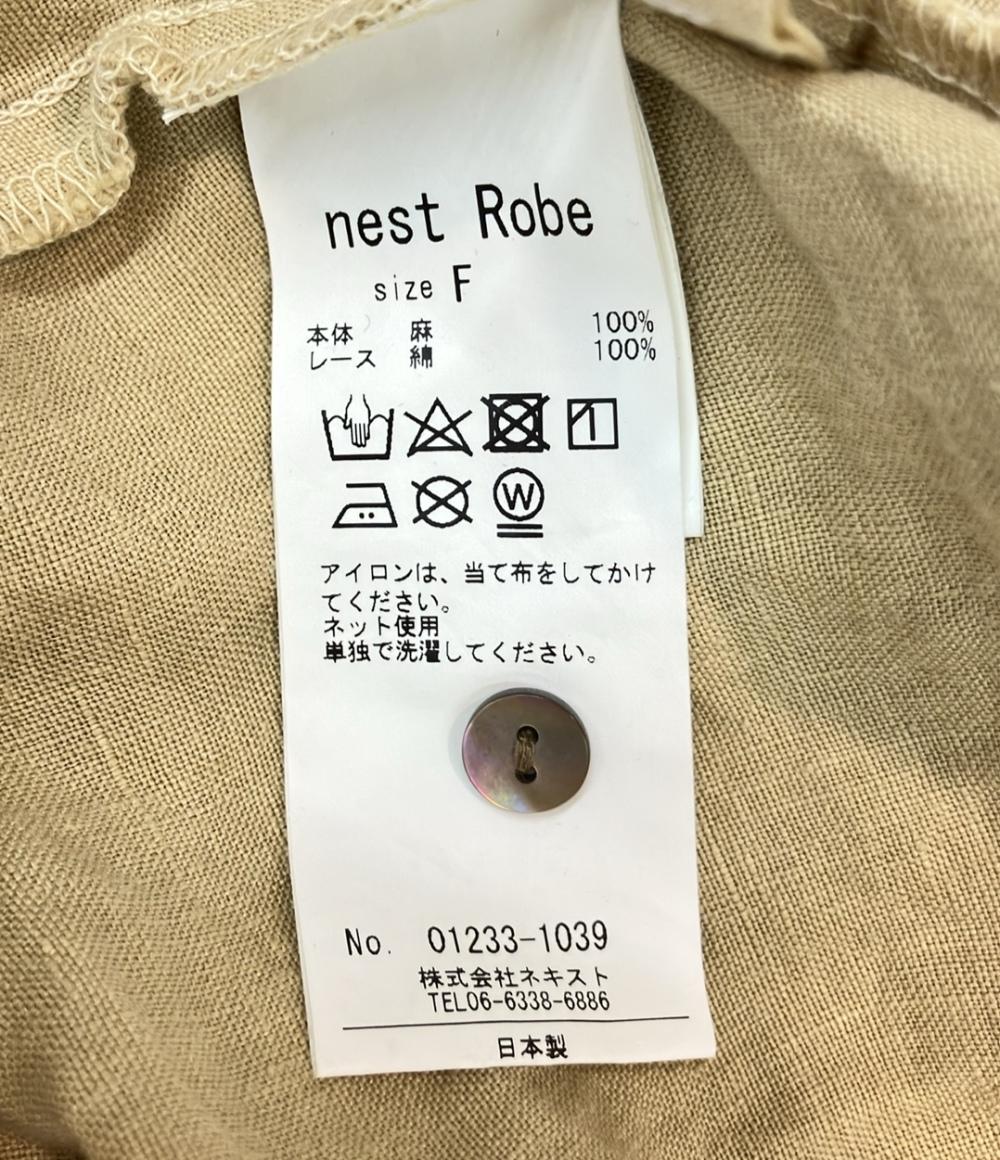 nest Robe 長袖ワンピース リネン ロング シャツ ボタン 01233-1039 レディース SIZE FREE (M) ネストローブ