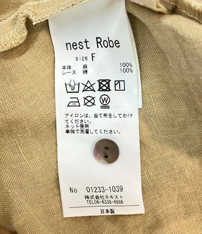 nest Robe 長袖ワンピース リネン ロング シャツ ボタン 01233-1039 レディース SIZE FREE (M) ネストローブ