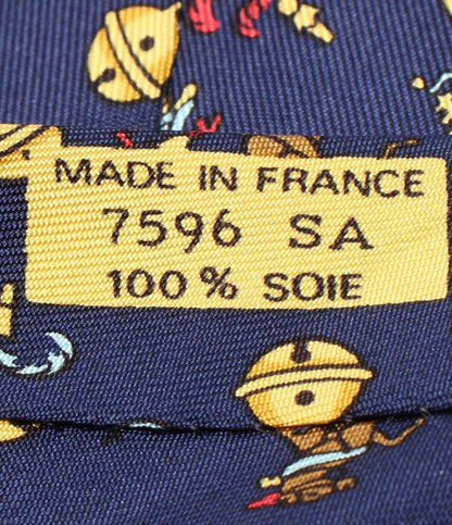 美品 エルメス ネクタイ シルク100％ 馬 鈴柄 メンズ HERMES