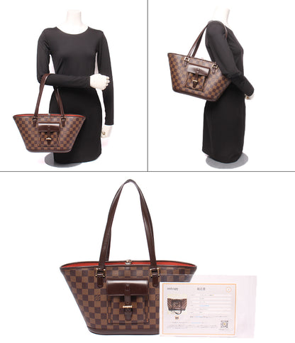 LOUIS VUITTON トートバッグ ショルダーバッグ 肩掛け マノスク PM ダミエ エベヌ N51121 レディース ルイ・ヴィトン