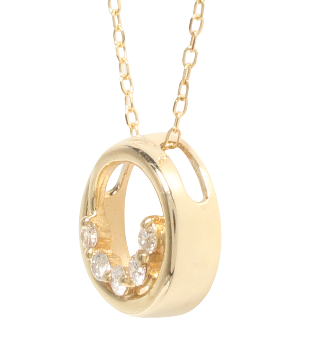 美品 ネックレス K18 ダイヤ0.12ct レディース
