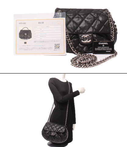訳あり CHANEL チェーンショルダーバッグ シルバー金具 18番台 斜め掛け マトラッセ チェーンアラウンド レディース シャネル