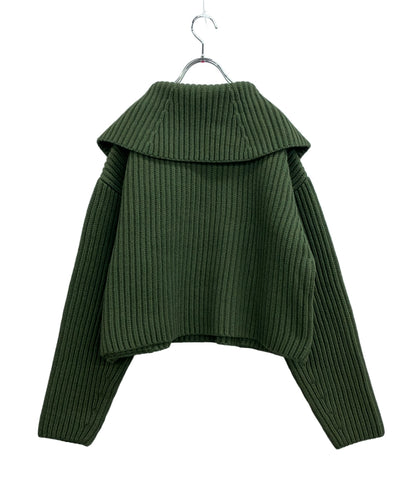美品 PATOU ジャンパー ハーフジップ リブニット オーバーサイズカラー KN0908055750K レディース SIZE XL パトゥ