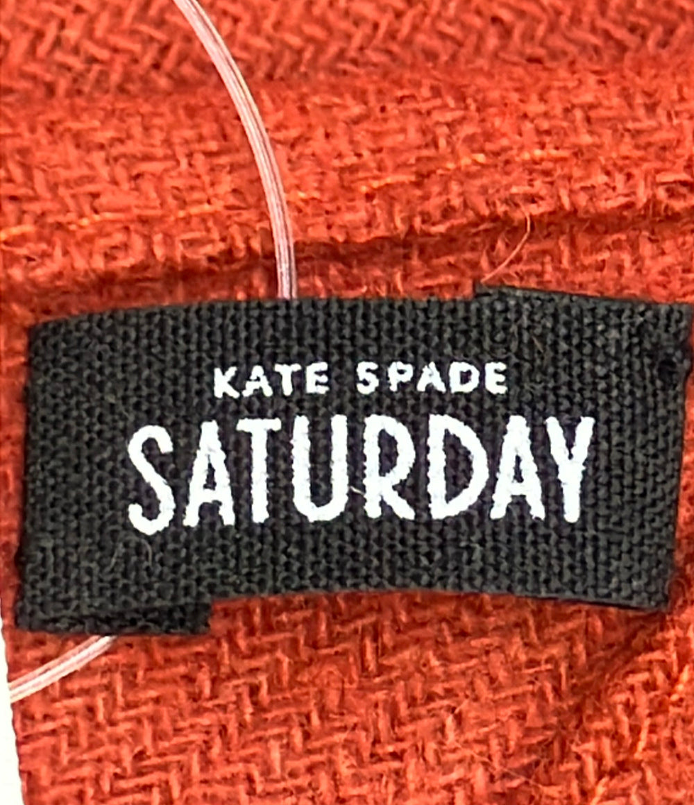 美品 kate spade SATURDAY ストール 三角 ポンポン付き レディース ケイト スペード サタデー