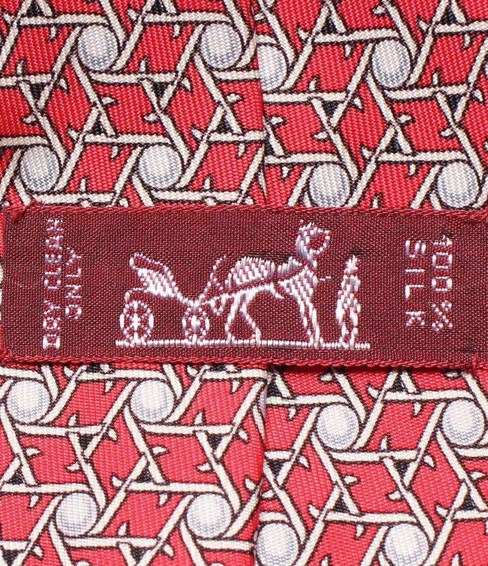 美品 エルメス ネクタイ シルク100％ 総柄 メンズ HERMES