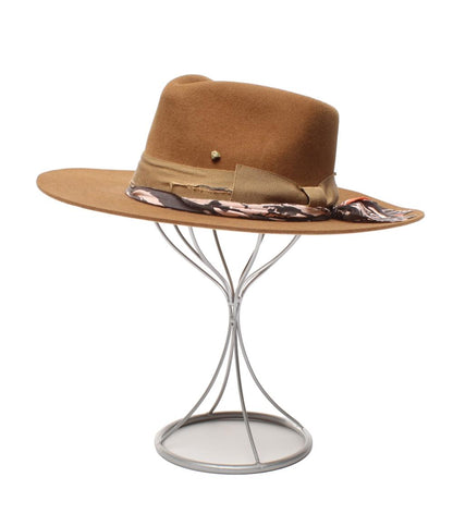 美品 SUPERDUPER ラビットファーフェルトハット ダメージ加工 レディース メンズ SIZE 59 スーパードゥ―パー