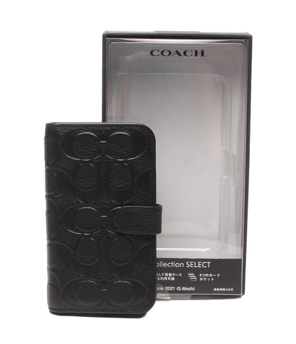 美品 COACH iPhoneケース iPhone 13 mini用 手帳型 シグネチャー R21C056K レディース メンズ コーチ