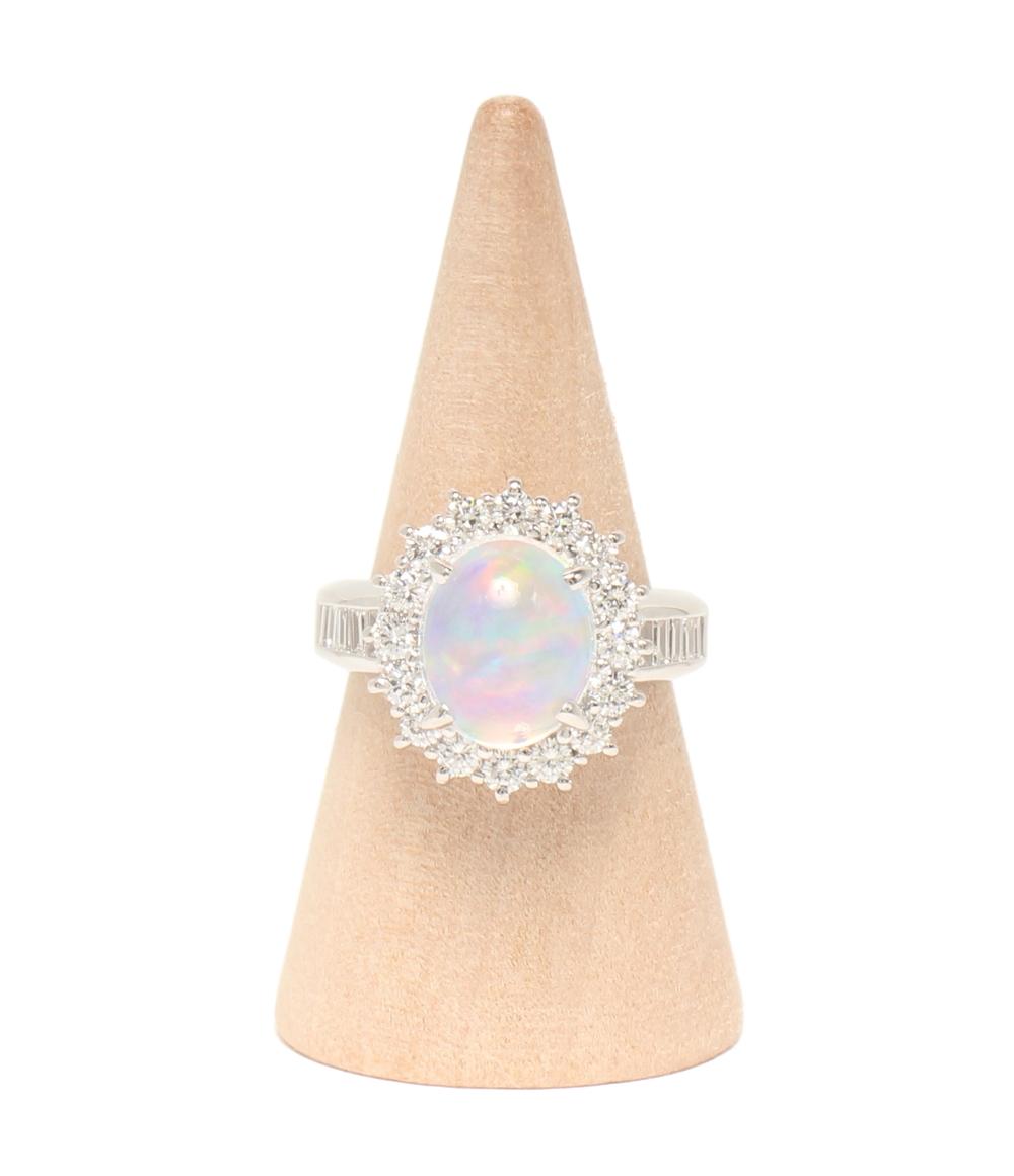 美品 リング 指輪 Pt900 ウォーターオパール3.92ct ダイヤ1.13ct レディース SIZE 12号