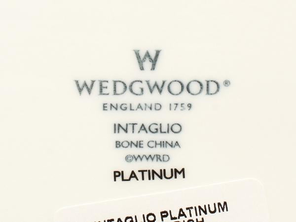 美品 WEDGWOOD ダイヤディッシュ 皿 22cm インタグリオ プラチナ ウェッジウッド