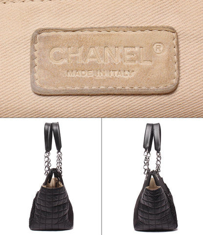 CHANEL チェーントートバッグ ショルダーバッグ 肩掛け シルバー金具 8番台 チョコバー レディース シャネル