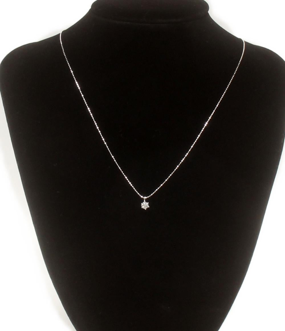 美品 ネックレス K18WG ダイヤ 0.20ct レディース
