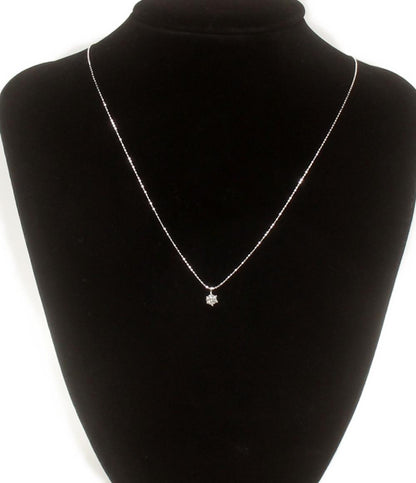美品 ネックレス K18WG ダイヤ 0.20ct レディース