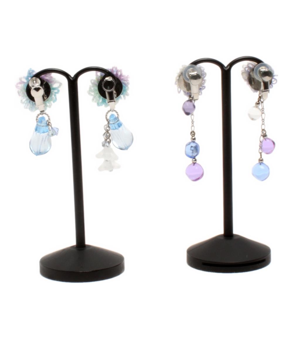 美品 ネックレス イヤリング ブローチ フラワーモチーフ 花モチーフ 7点セット レディース